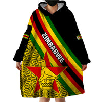 Zimbabwe Wearable Blanket Hoodie African Pattern With Flag Style - Wonder Print Shop