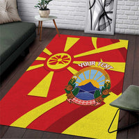 Macedonia National Day Area Rug Makedonija Flag Curves Style