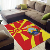 Macedonia National Day Area Rug Makedonija Flag Curves Style