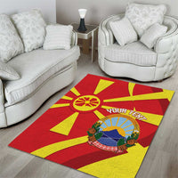 Macedonia National Day Area Rug Makedonija Flag Curves Style