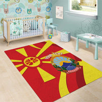 Macedonia National Day Area Rug Makedonija Flag Curves Style