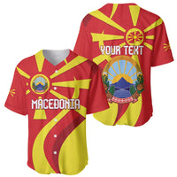 Macedonia National Day Baseball Jersey Makedonija Flag Curves Style