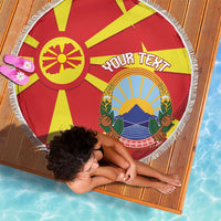 Macedonia National Day Beach Blanket Makedonija Flag Curves Style