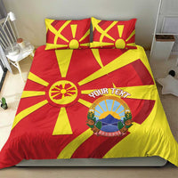 Macedonia National Day Bedding Set Makedonija Flag Curves Style