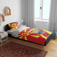 Macedonia National Day Bedding Set Makedonija Flag Curves Style