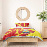 Macedonia National Day Bedding Set Makedonija Flag Curves Style