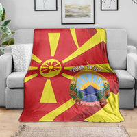 Macedonia National Day Blanket Makedonija Flag Curves Style
