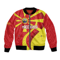 Macedonia National Day Bomber Jacket Makedonija Flag Curves Style