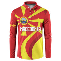 Macedonia National Day Button Sweatshirt Makedonija Flag Curves Style