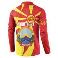 Macedonia National Day Button Sweatshirt Makedonija Flag Curves Style