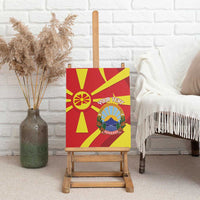 Macedonia National Day Canvas Wall Art Makedonija Flag Curves Style