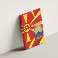 Macedonia National Day Canvas Wall Art Makedonija Flag Curves Style