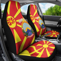 Macedonia National Day Car Seat Cover Makedonija Flag Curves Style