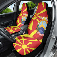 Macedonia National Day Car Seat Cover Makedonija Flag Curves Style