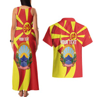 Macedonia National Day Couples Matching Tank Maxi Dress and Hawaiian Shirt Makedonija Flag Curves Style