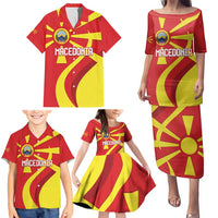 Macedonia National Day Family Matching Puletasi and Hawaiian Shirt Makedonija Flag Curves Style