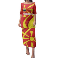 Macedonia National Day Family Matching Puletasi and Hawaiian Shirt Makedonija Flag Curves Style