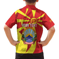 Macedonia National Day Family Matching Tank Maxi Dress and Hawaiian Shirt Makedonija Flag Curves Style