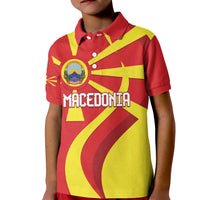 Macedonia National Day Kid Polo Shirt Makedonija Flag Curves Style