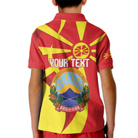 Macedonia National Day Kid Polo Shirt Makedonija Flag Curves Style
