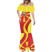 Macedonia National Day Mermaid Dress Makedonija Flag Curves Style