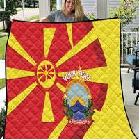 Macedonia National Day Quilt Makedonija Flag Curves Style