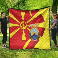 Macedonia National Day Quilt Makedonija Flag Curves Style