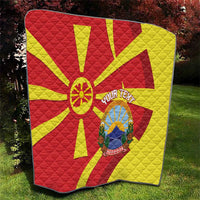 Macedonia National Day Quilt Makedonija Flag Curves Style