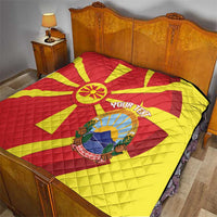 Macedonia National Day Quilt Makedonija Flag Curves Style