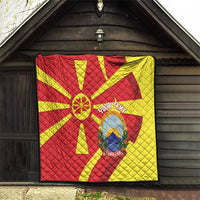 Macedonia National Day Quilt Makedonija Flag Curves Style