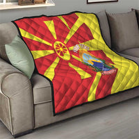 Macedonia National Day Quilt Makedonija Flag Curves Style
