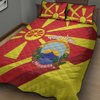 Macedonia National Day Quilt Bed Set Makedonija Flag Curves Style