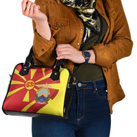 Macedonia National Day Shoulder Handbag Makedonija Flag Curves Style