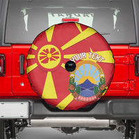 Macedonia National Day Spare Tire Cover Makedonija Flag Curves Style