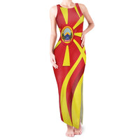 Macedonia National Day Tank Maxi Dress Makedonija Flag Curves Style