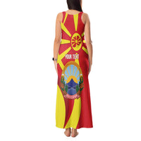 Macedonia National Day Tank Maxi Dress Makedonija Flag Curves Style