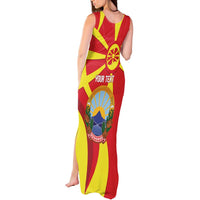 Macedonia National Day Tank Maxi Dress Makedonija Flag Curves Style