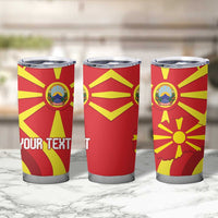 Macedonia National Day Tumbler Cup Makedonija Flag Curves Style
