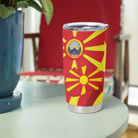 Macedonia National Day Tumbler Cup Makedonija Flag Curves Style