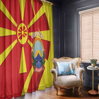 Macedonia National Day Window Curtain Makedonija Flag Curves Style