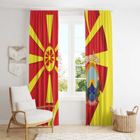 Macedonia National Day Window Curtain Makedonija Flag Curves Style