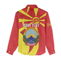 Macedonia National Day Women Casual Shirt Makedonija Flag Curves Style