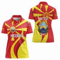 Macedonia National Day Women Polo Shirt Makedonija Flag Curves Style