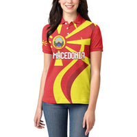 Macedonia National Day Women Polo Shirt Makedonija Flag Curves Style