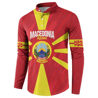 Custom Macedonia Football Button Sweatshirt Risovi Napred Makedonija
