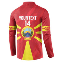 Custom Macedonia Football Button Sweatshirt Risovi Napred Makedonija
