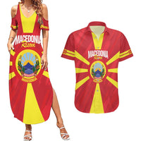 Custom Macedonia Football Couples Matching Summer Maxi Dress and Hawaiian Shirt Risovi Napred Makedonija