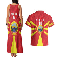 Custom Macedonia Football Couples Matching Tank Maxi Dress and Hawaiian Shirt Risovi Napred Makedonija