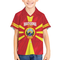 Custom Macedonia Football Family Matching Long Sleeve Bodycon Dress and Hawaiian Shirt Risovi Napred Makedonija