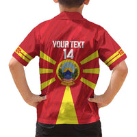 Custom Macedonia Football Kid Hawaiian Shirt Risovi Napred Makedonija